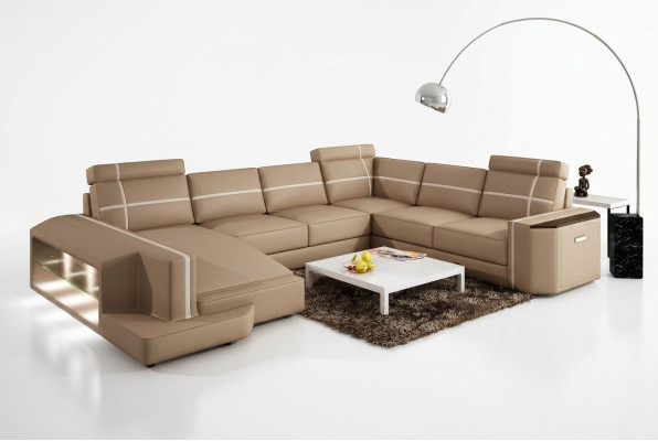 Utilizzate il nostro sofà in pelle a forma di U Modern in stile designer esclusivo.