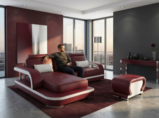 Divano angolare in pelle multifunzione design - divano a due posti in tessuto per soggiorno
