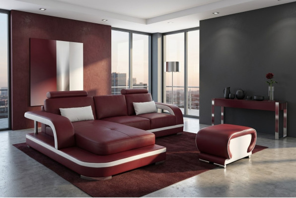 Divano angolare in pelle multifunzione design - divano a due posti in tessuto per soggiorno