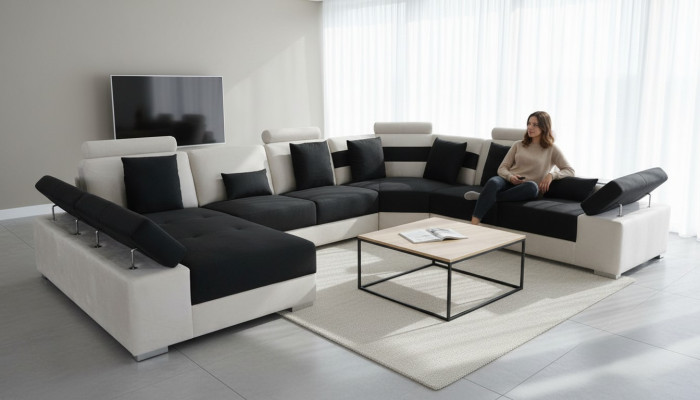 Divano ad angolo a L giallo con contenitore letto, divano ad angolo.