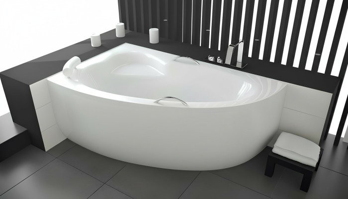 Vasca da bagno XXL Vasca angolare 150 * 100 cm Vasca in acrilico Vasca da bagno