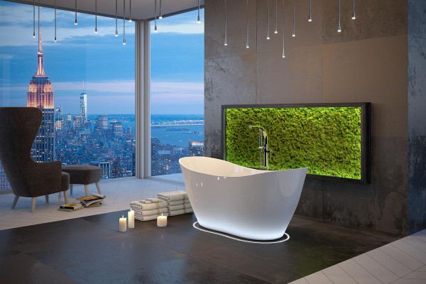 Vasca da bagno indipendente esclusiva in acrilico design di scarico bagno doccia
