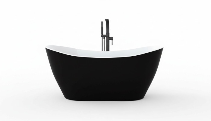 Vasca da bagno di design nera Vasca di lusso indipendente nera