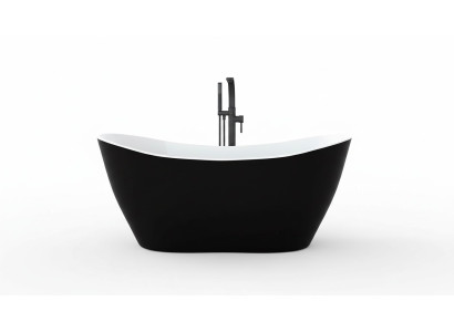 Vasca da bagno di design nera Vasca di lusso indipendente nera