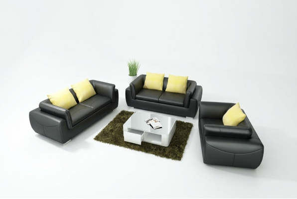 Divano in pelle con USB, divano componibile 3+2+1 posti, design moderno, divano Couch
