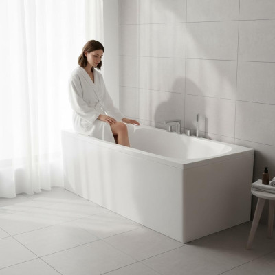 Bagno Rettangolare Vasche da bagno Angolare Vasca da bagno Bianca vasca da bagno ad angolo arrotondata Nuova