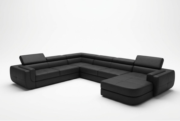 Designersofa seduta imbottita angolo divano in pelle divano con USB cuscino nuovo