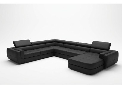 Designersofa seduta imbottita angolo divano in pelle divano con USB cuscino nuovo