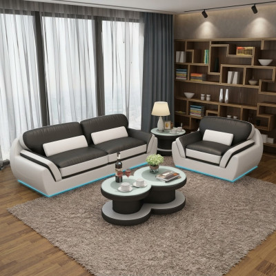 Divano in pelle con porta USB, divano 3+1 posti set design moderno nuovo divano G8038D