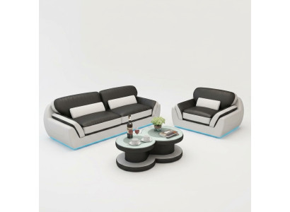 Divano in pelle con porta USB, divano 3+1 posti set design moderno nuovo divano G8038D