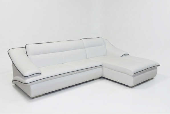 Divano d'angolo in pelle con USB, divano d'angolo, angolo del paesaggio poltrona design abitativo a forma di L.