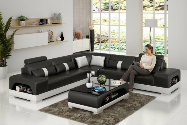 Designer soggiorno angolare divano angolare divano USB Grande L Form XXL Set di sedili Sandberg