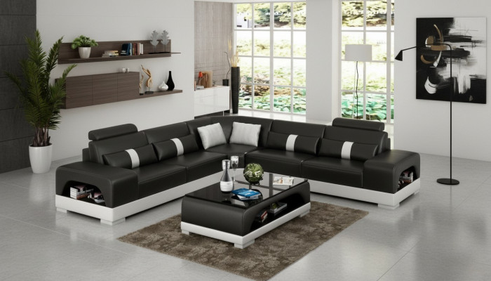 Designer soggiorno angolare divano angolare divano USB Grande L Form XXL Set di sedili Sandberg