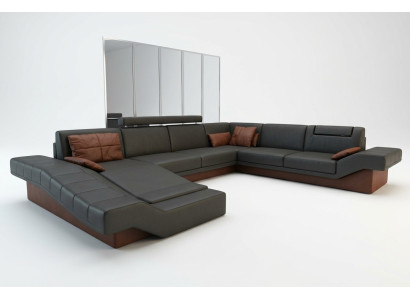 XXL Divano ad angolo design imbottito con USB Grande Nuovo Divano