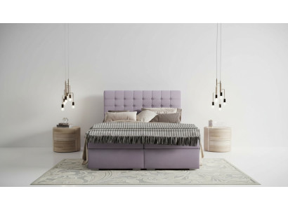 Set completo di materasso e topper letto boxspring pink imbottito 180x200cm.