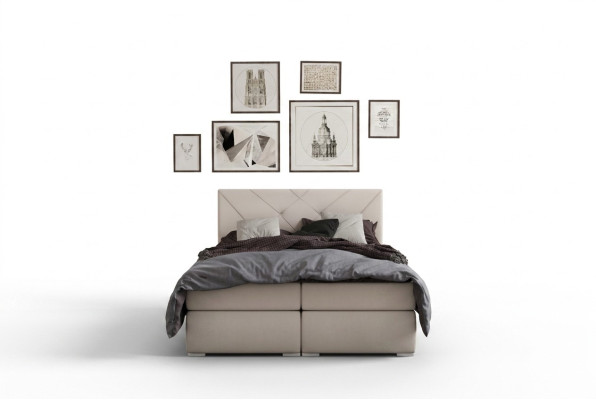 Letti boxspring moderni per hotel in pelle con funzione di scatola imbottita di lusso matrimoniale.