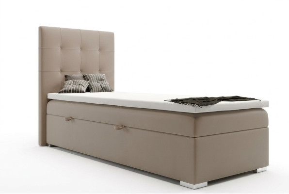 Letto Boxspring di lusso Hotel Letti Imbottiti Funzione Contenitore letto 90x200cm