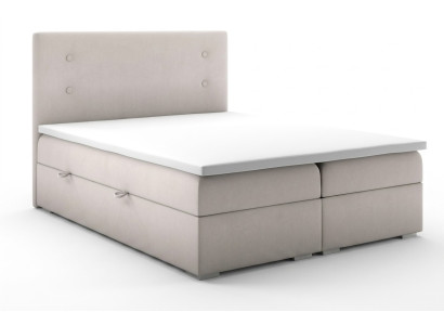 Letto Boxspring con funzione di contenitore, set completo per hotel doppio, topper, materasso, letti