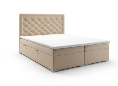 Chesterfield boxspring letto hotel doppio di lusso con funzione di contenitore e imbottito.