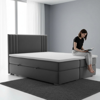 Letto a molle con scatola doppio set completo di hotel, materasso e topper funzionali.