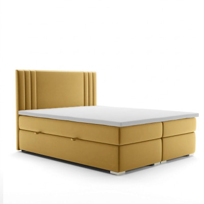 Letto Boxspring matrimoniale completo con materasso topper funzionale set di letti per hotel.