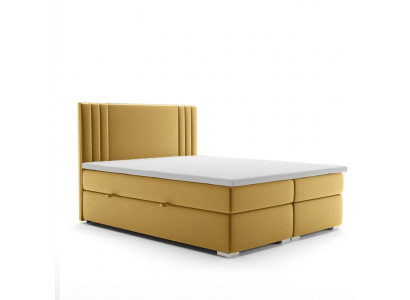 Letto Boxspring matrimoniale completo con materasso topper funzionale set di letti per hotel.
