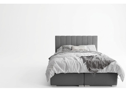 Letto Boxspring Hotel Letti matrimoniali Design Contenitore Imbottito Funzione Grigio