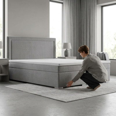 Letto boxspring di design per hotel, letti matrimoniali di lusso con funzione di contenitore in velluto nuovo.