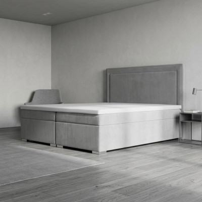 Letto boxspring di design per hotel, letti matrimoniali di lusso con funzione di contenitore in velluto nuovo.