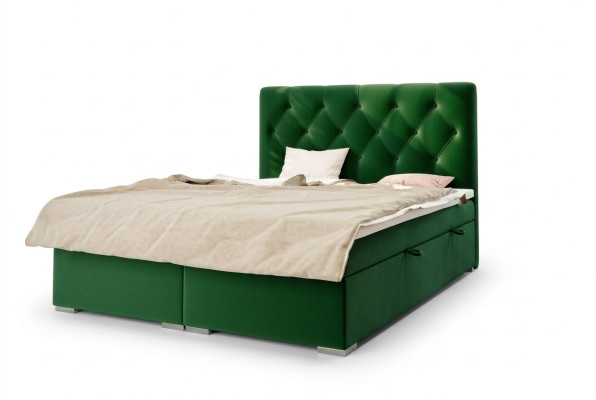 Chesterfield Set completo Doppio Hotel Boxspring Bed Matrasso Topper Letto Nuovo