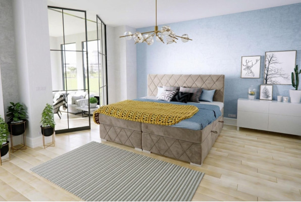 Letto boxspring completo doppio set materasso topper letti funzione scatola hotel