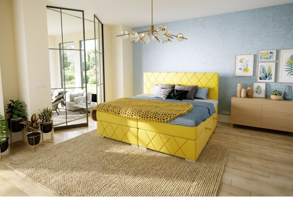 Set completo letto matrimoniale con materasso a molle insacchettate e topper funzionale.