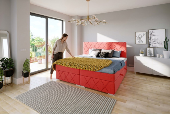Eccellente moderno letto matrimoniale Box-Spring per la camera da letto.