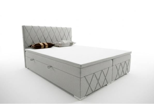 Letto a molle matrimoniale per hotel in tessuto di lusso con cassetto per biancheria da letto e funzione di imbottitura.