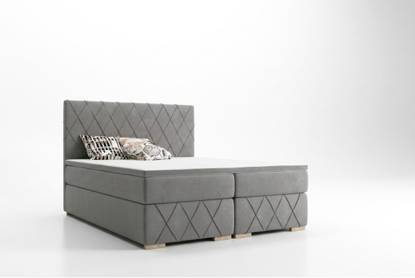Letto Boxspring completo con materasso e topper in morbida imbottitura di lusso 180x200cm nuovo