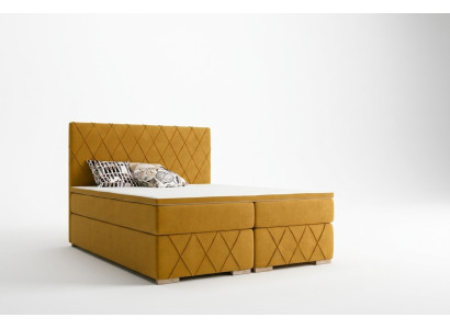 Boxspring Letto Set Completo Materasso e Topper Lusso Imbottiti 160x200cm Letti Nuovi