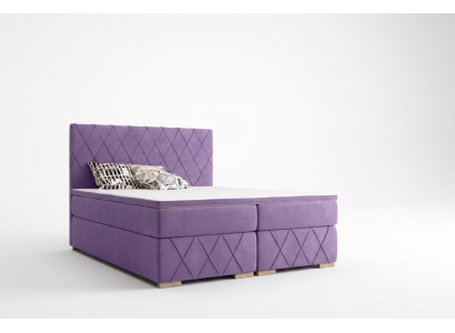 Set completo di materasso e topper Letto boxspring viola imbottito 180x200cm Letti