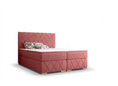Set completo materasso & topper Letto boxspring rosa imbottito 180x200cm Letti Nuovi
