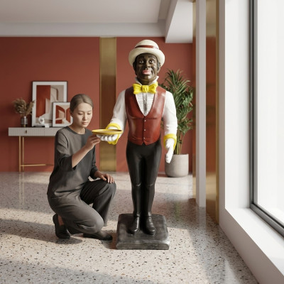 Butler figura statua figure statue scultura ristorante hotel 95cm scaffale nuovo