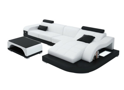 Divano ad angolo con porta USB con rivestimento imbottito, divano angolare, paesaggio abitativo, divano d'angolo, divano design PHM3375