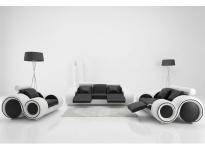 Divano in pelle con porta USB, divano componibile 3+2+1 posti, moderno design divano A1163D.