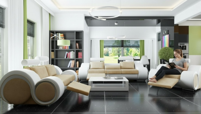 DIVANO DESIGNER + USB DIVANO SET DIVANO 3/2/1 POSTI RELAX DIVANO RIVESTIMENTO TESSUTO