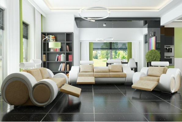 DIVANO DESIGNER + USB DIVANO SET DIVANO 3/2/1 POSTI RELAX DIVANO RIVESTIMENTO TESSUTO