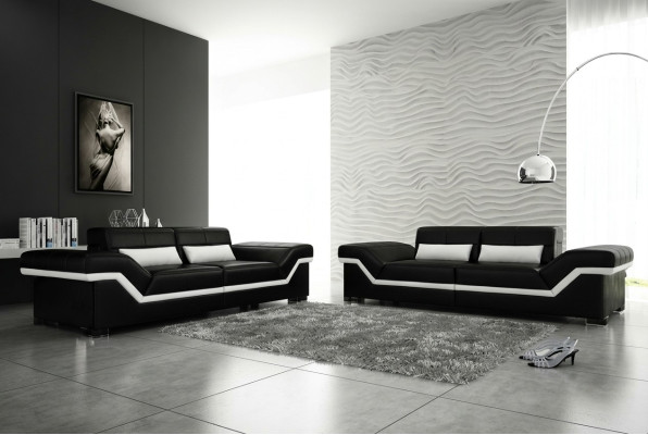 Divano in pelle USB Sofa a 3 posti Design Sofa in pelle con 3 sedili.