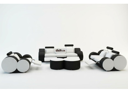 Set di divani in pelle con USB, set di divani imbottiti, divano a 3/2/1 posti relax.