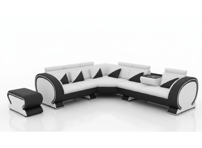Divano angolare design + USB Composizione divano imbottita Lounge Divani Divani Zona giorno