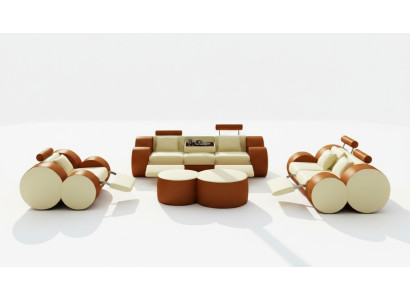 Divano in pelle 3+2+1 con USB Relax Divano Set Divano Set da salotto Poltrona composizione
