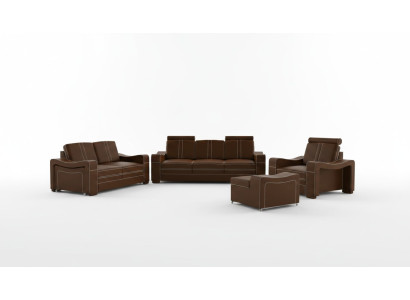 DIVANO IN PELLE Su Misura DIVANO SOF 3+2+1 USB SOFA SET IMBOTTITURA NUOVO