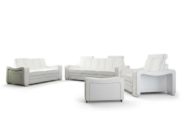 DIVANO IN PELLE 3+2+1 DIVANO +USB SET DI RIVESTIMENTO DIVANO POLTRONA SOFA DESIGN SOFA SOFÀ NUOVO