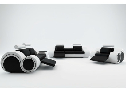 Divano con USB, set di rivestimenti 3+2 posti, divano design in pelle su misura.